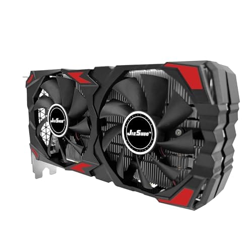 JIESHUO Placa gráfica AMD RX 580 8GB GPU com ventiladores duplos 256bit DP/HDMI PCI Express 3.0 16X Desktop Computer Graphics Card para jogos PC
