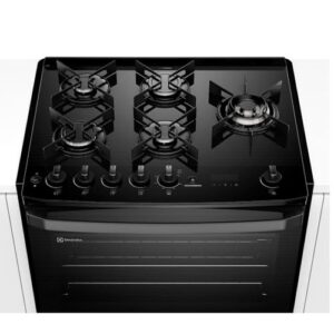 Fogão de Embutir 5 bocas Electrolux Preto Experience com Mesa de Vidro, PerfectCook360 e VaporBake (FE5EP) 127 V