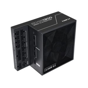 Lian Li Série Edge - Fonte de alimentação modular completa 1300W - 80 PLUS Platinum-ATX 3.0, 3.1-PCIE 5.1-Design em forma de L para caixa de câmara dupla - Ventilador FDB de 120 mm - Suporta até 4