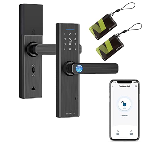 Fechadura Digital Inteligente Smart Lock, WIFI Fechadura compatível com Tuya APP+Transmissão de voz em português+Impressão digital, senhas, cartão e chave mecânica Desbloqueio (X1)