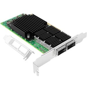 Vogzone Adaptador de rede 100GbE com chipset Mellanox connectX-5 Ex, PCIe 4.0 (16GT/s) x16-100Gb Ethernet NIC, placa de rede dupla QSFP28 Infiniband de 100 GB, compare com Mellanox MCX556A-EDAT