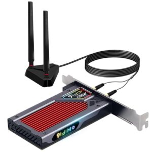 Fenvi AX210 AX210NGW WiFi 6E PCI-E Placa WiFi BT5.2 802.11ax Adaptador de Desktop MU-MIMO 2,4 GHz 5 GHz 6 GHz estendido para 5400 Mbps OFDMA Miracast vPro para jogos (apenas as antenas