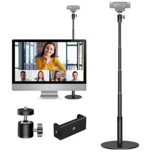 InnoGear Suporte para webcam, suporte telescópico para webcam com suporte de telefone para webcam Logitech C922 C930e C920S C920 C615 C960 C920x BRIO 4K NexiGo N60, telefones, câmeras e outros