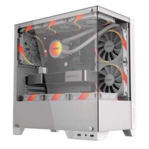 Gabinete Gamer PCYES Forcefield TWR White Ghost, mATX, Mid-Tower, Vidro Temperado, Sem Fonte e Fan, Branco - GFFTWRWG