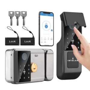 Fechadura Inteligente para Porta de Entrada, Fechadura Eletrônica com Teclado Digital que Funciona com o APP Tuya, Preto, para Porta de Ferro uso externo/Porta de Alumínio, IP65