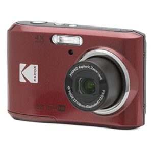 KODAK Câmera digital PIXPRO Zoom FZ45-RD de 16 MP com zoom óptico de 4X, ângulo amplo de 27 mm e tela LCD de 2,7 polegadas (vermelha)