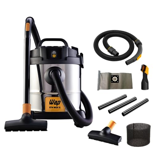 WAP Aspirador de Pó e Água Barril GTW INOX 12, Compacto, 12 Litros, com Filtro Lavável, 160mbar 1400W 220V
