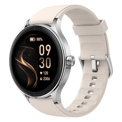 Bettdow SmartWatch, Relogio Smartwatch Feminino, 1.27" Ecrã tátil, à prova d'água IP68, 100+ Modos Esportivos, chamada Bluetooth, Compatível com Android iOS, voz por IA (Bege)