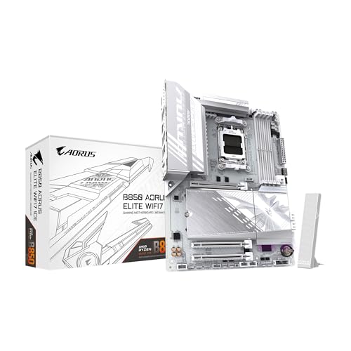 GIGABYTE Placa-mãe B850 AORUS Elite WIFI7 ICE AMD AM5 LGA 1718, ATX, DDR5, 3X M.2, PCIe 5.0, USB-C, WIFI7, LAN 2,5GbE, EZ-Latch, Garantia de 5 anos
