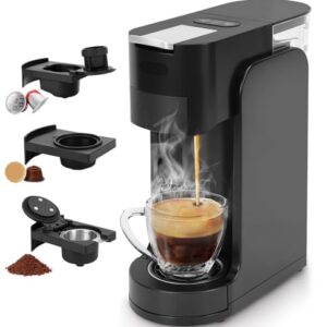 Cafeteira de Capsula, 110V, Cafeteira Capsula 3 em 1, Compatível para Cápsulas Nestlé, Dolce Gusto e Café Moído, Cáfeteira Multicapsula com Bandeja Coletora Ajustável, Tanque de Água para 800ml