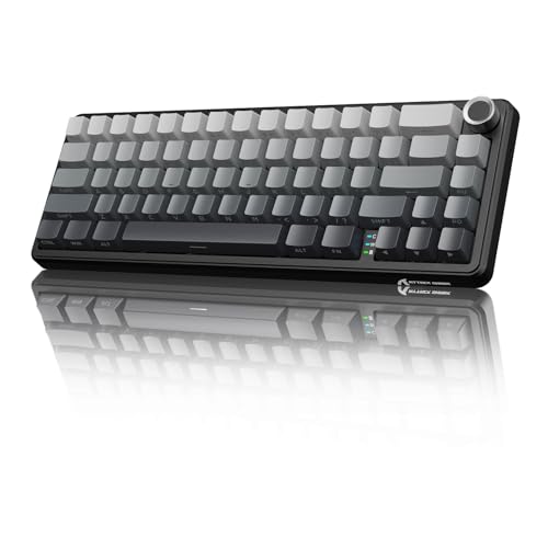 ATTACK SHARK X66 Teclado mecânico sem fio para jogos com botão, modo triplo USB-C/BT5.0/2.4G,com junta montada,60% RGB,teclas PBT impressas na lateral,hot swap strawberry switch(Moonlight)