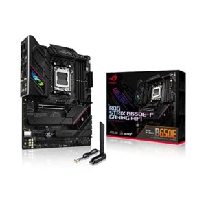 ASUS ROG Strix B650E-F Gaming WiFi AMD B650 AM5 Ryzen™ Desktop 9000 8000 & 7000 ATX Placa-mãe, 12+2 estágios de energia, DDR5, 3X M.2 Slot, PCIe® 5.0, WiFi 6E, 2.5G LAN, USB 3.2 Gen 2x2 Type-C®,