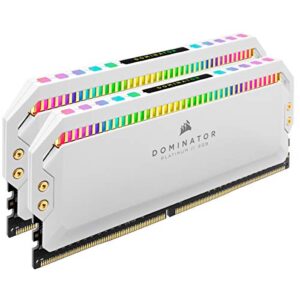 CORSAIR Memória de desktop Dominator Platinum RGB 32 GB (2 x 16 GB) DDR4 3200 (PC4-25600) C16 1,35 V - Branco
