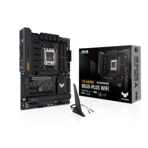 ASUS Placa mãe TUF GAMING B650-PLUS WIFI AMD B650 AM5 Ryzen™ Desktop 9000 8000 e 7000 ATX, 14 estágios de energia, PCIe® 5.0 M.2, memória DDR5, WiFi 6 e Ethernet de 2,5 GB, suporte USB4® Aura Sync
