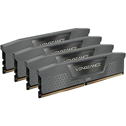 CORSAIR Memória de computador compatível com Vengeance DDR5 64GB (4x16GB) DDR5 5600MHz CL36 AMD Expo Intel XMP iCUE – Cinza (CMK64GX5M4B5600Z36)