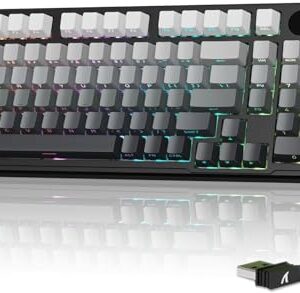 ATTACK SHARK X98 PRO Teclado mecânico sem fio para jogos com tela inteligente,botão de mídia,junta de 2,4 GHz/USB-C/BT5.0,interruptor linear hot-swap,teclas PBT impressas na lateral,PC Mac(Moonlight)