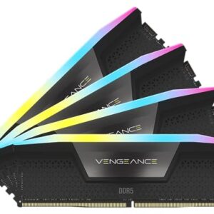 CORSAIR Memória de computador compatível Vengeance RGB DDR5 RAM 96GB (4x24GB) 5600MHz CL40 Intel XMP iCUE - Preto (CMH96GX5M4B5600C40)