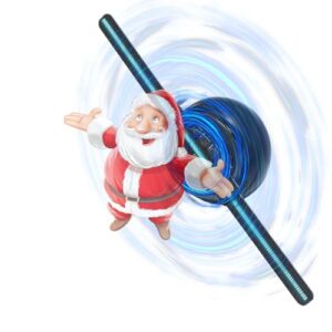 Ventilador holográfico 3D, ventilador giratório com Bluetooth + controle remoto, projetor de holograma HD com biblioteca de vídeos 700, ventilador holográfico para Halloween, decoração de casa