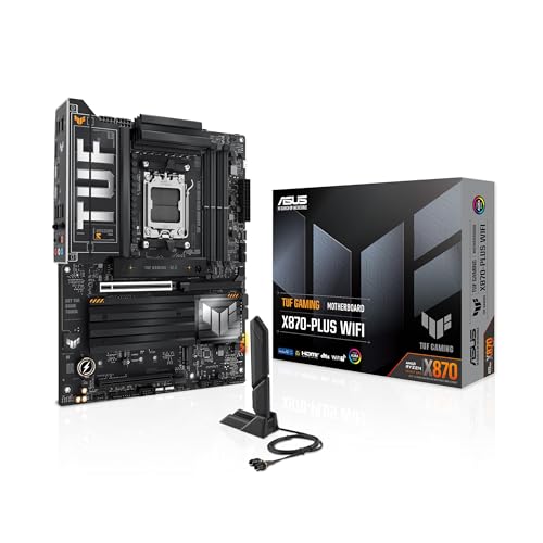 ASUS TUF GAMING X870-PLUS WIFI - Placa-mãe com 256 GB, 4 dispositivos compatíveis, Preto (WiFi)