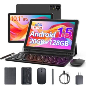 CUPEISI tablet Android 13 de 10 polegadas, 12 GB de RAM+128 GB de ROM/1 TB expansível para tablet PC, 2 em 1 com teclado, CPU HD de quatro núcleos de 2,0 GHz, certificado pelo Google 5G WiFi 6 BT 5.0