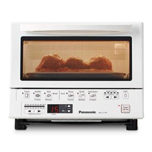 Panasonic FlashXpress Toaster Oven Countertop, tamanho compacto de 4 fatias com aquecimento infravermelho duplo, 6 opções de cozimento automático e controle preciso de temperatura, 1300W - NB-G110P-W