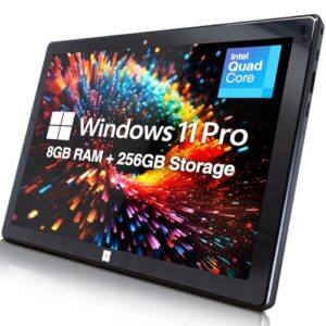 Fusion5 Tablet PC Windows 11 Home Full HD de 10,1 polegadas - FWIN232 PRO N5 8GB DDR5 RAM, 256 GB SSD, CPU quad-core N100, Full HD, webcam HD, Preto
