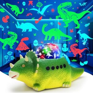 Beslike Projetor De Luz Noturna Dinossauro Para Crianças Com 8 Modos Cor, 14 Sons Dormir E Rotação 360°, Luzes Projeção Quarto, Brinquedos Caminhada Meninos Meninas 3 A 5 7 Anos