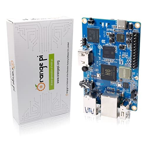 Orange Pi 3 LTS 2GB LPDDR3 Allwinner H6 Flash 4-Core 64 Bit com 8GB de Flash eMMC Computador de Placa Única, Suporte WiFi Dual-Band e Bluetooth (Pi 3 LTS)
