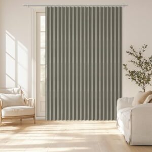 AJAZZ Cortinas de porta 100% blackout para portas sanfonadas para cortinas de entrada, cortinas de porta de pátio, cortinas de porta deslizante, cortinas de armário (cinza 248 cm L x 269 cm C) 1