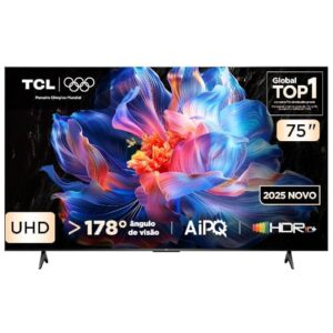 Smart TV TCL 75 Polegadas UHD 4K P6K WiFi Bluetooth Google TV 3 HDMI HDR10+ Dolby Audio 75P6K
