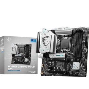MSI Placa-mãe B760M GAMING PLUS WiFi, mATX - Suporta processadores Intel Core de 14ª, 13ª e 12ª geração, LGA 1700 - DDR5 Memory Boost 6800+MHz/OC, 1x PCIe 4.0 x16, 2 x M.2 Gen4, LAN 2.5G, Wi-Fi 6E