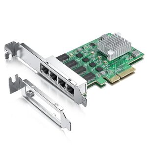 H!Fiber.com 2.5Gbase-T Pcie Nic com Chip Realtek Rtl8125, Placa de Rede de 2,5 Gb, 2500/1000/100 Mbps, Portas Quad Rj45, Pcie X4, Placa Ethernet para Windows/Windows Server/Linux