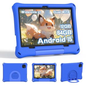 CALLSKY-NOTE Tablet infantil, tablet Android 15 atualizado para crianças Octa-Core de 10 polegadas, 12 GB + 64 GB + 2 TB de armazenamento expansível, capa EVA, controle parental, aplicativos infantis