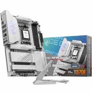 MSI Placa-mãe MPG X870E Edge TI WiFi, ATX - Suporta processadores AMD Ryzen 9000/8000/7000, AM5-80A SPS VRM, DDR5 Memory Boost 8400+MT/s (OC), PCIe 5.0 x16, M.2 Gen5, Wi-Fi 7, 5G LAN