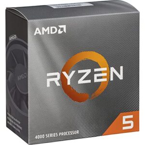 AMD Ryzen 5 4500 6 núcleos, processador de desktop desbloqueado de 12 fios com refrigerador Wraith Stealth, Cerâmica cinza