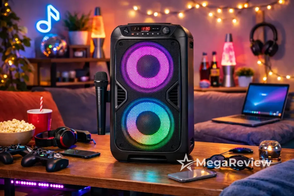 Caixa de som karaokê PartyFree com frete grátis e 12x na Amazon