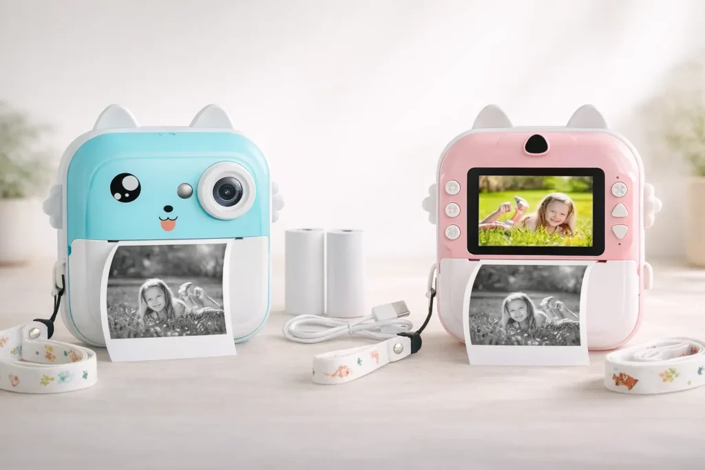 Câmera Digital Infantil Portátil Azul vs Rosa: o que muda no visual