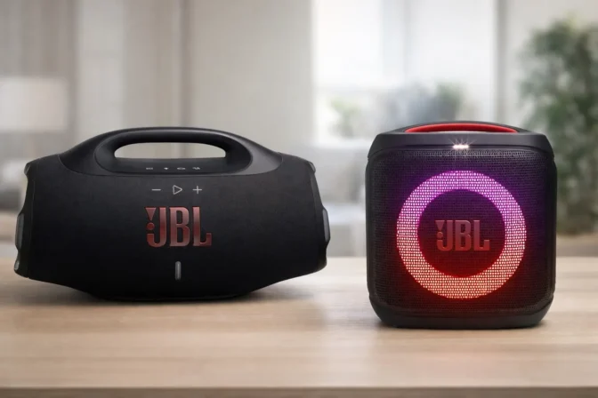 JBL Boombox 4 vs JBL PartyBox Encore Essential 2: o que muda no som e na bateria