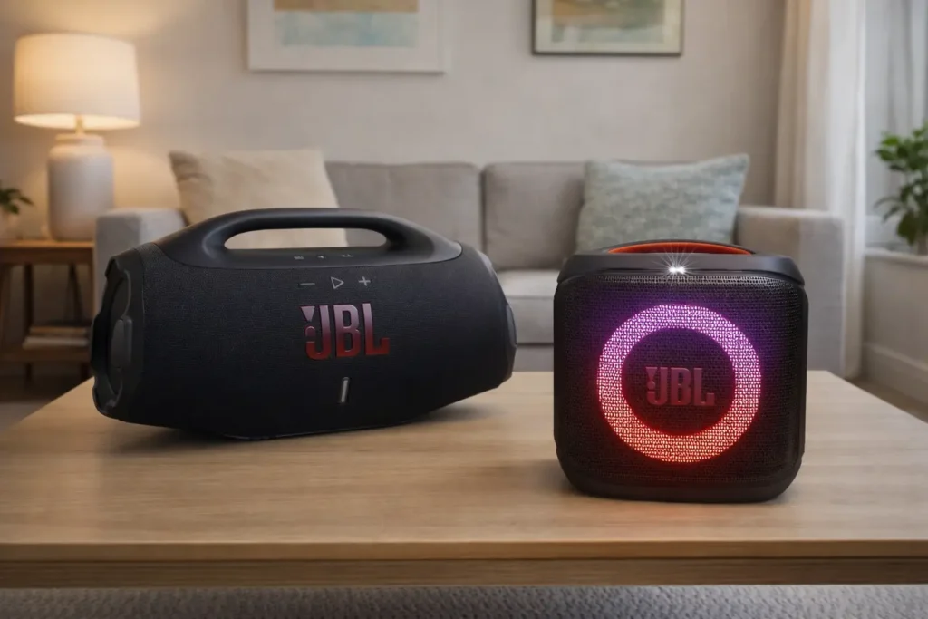 JBL Boombox 4 vs PartyBox Encore Essential 2: onde a resistência ao ambiente faz a diferença