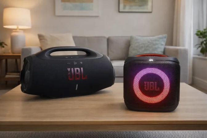 JBL Boombox 4 vs PartyBox Encore Essential 2: onde a resistência ao ambiente faz a diferença
