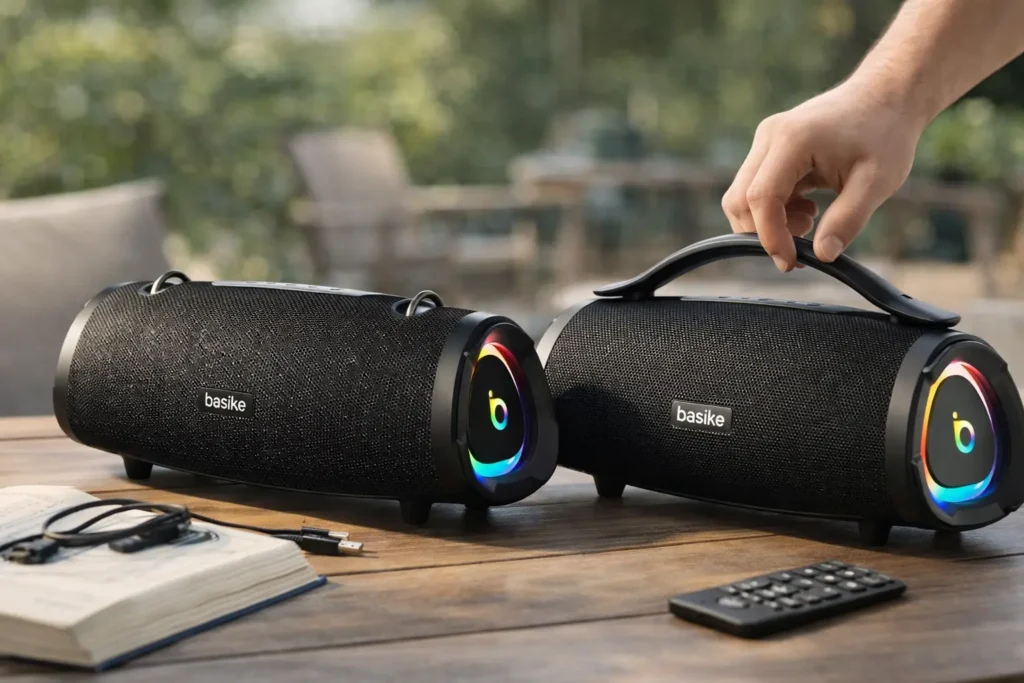 Basike Caixa de Som Bluetooth Portátil 160W RMS (200W Pico) vs Basike Caixa de Som Bluetooth Portátil 160W RMS (Pico 200W): Diferenças no Áudio e Potência