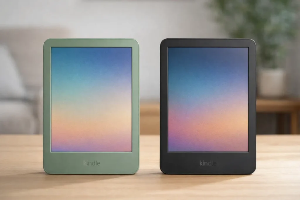 Kindle 16 GB (Verde) vs Kindle 16 GB (Preto): O que muda na tela e nas cores?