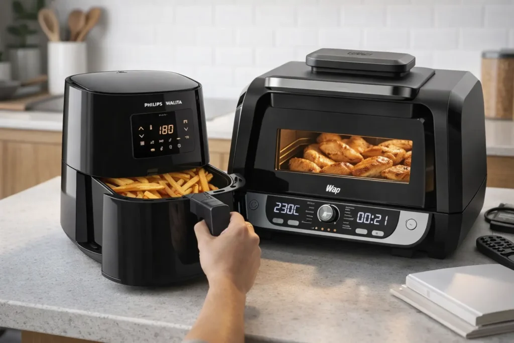 Philips Walita Fritadeira Airfryer Essential XL vs WAP Fritadeira Air Fryer Barbecue Digital: o que muda no uso diário