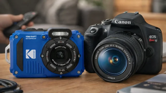 Kodak PIXPRO WPZ2 vs Canon EOS T7+: o que muda no dia a dia