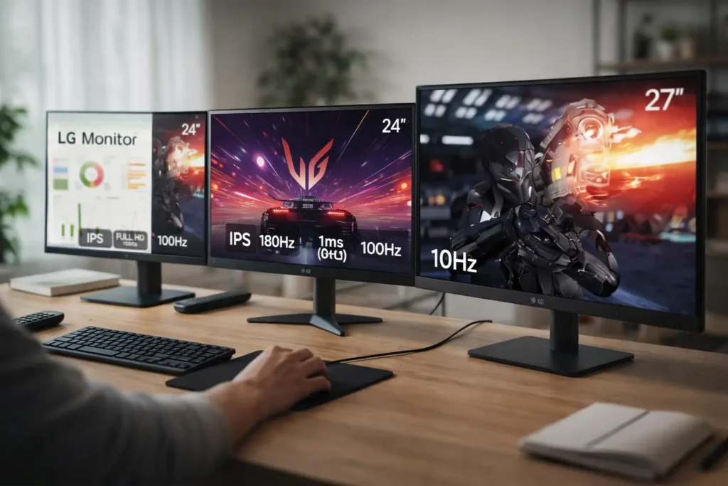Monitor Gamer LG: 3 opções de 24 a 27 polegadas em 2026