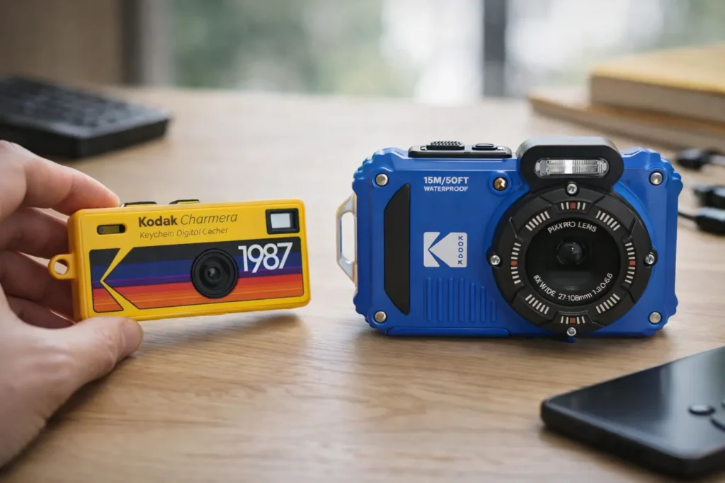 Kodak Charmera Keychain Digital Camera vs Kodak PIXPRO WPZ2: onde o uso faz a diferença