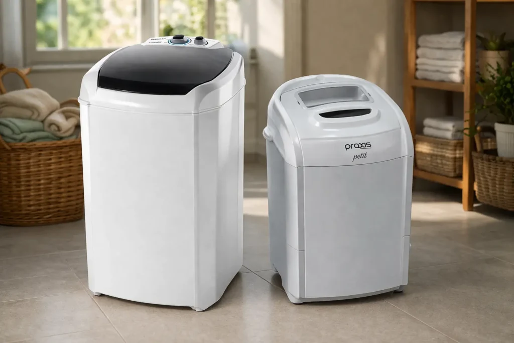 Suggar Lavamax Eco 20kg vs Praxis Petit 1,2kg: o que muda no dia a dia?