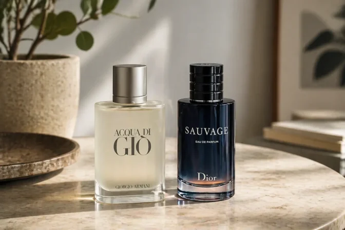 Armani Beauty, Acqua di Giò Eau de Toilette vs Dior, Sauvage Eau de Parfum: Diferenças que importam