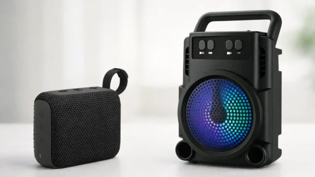 Caixa de Som Portátil GO 5W vs Caixa de Som Portátil Super Potente: Diferenças no som e design