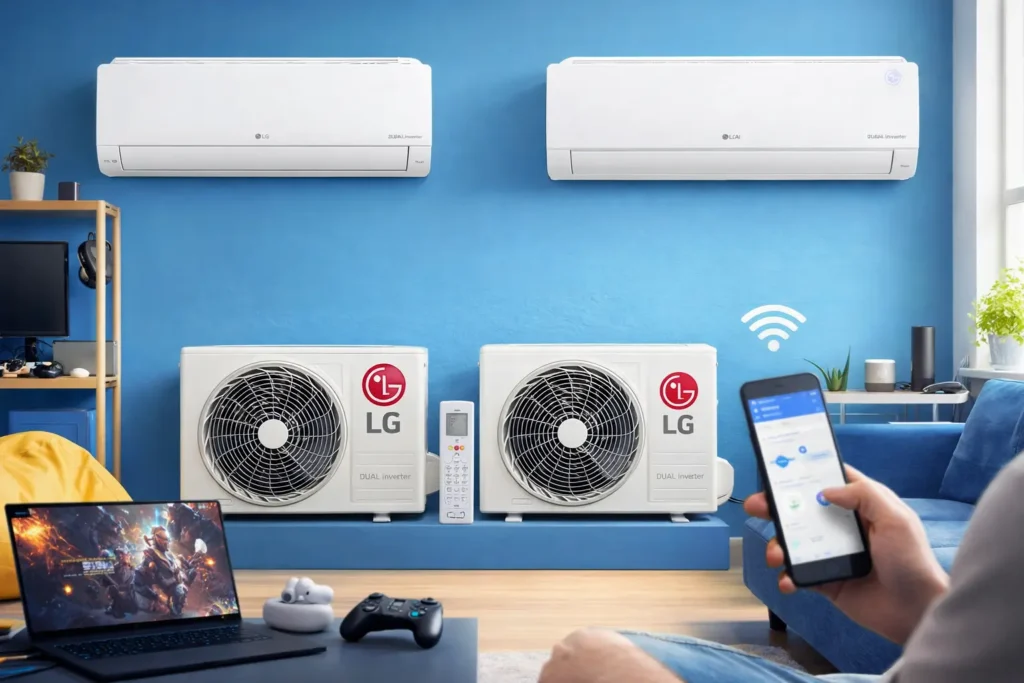 Ar Condicionado Split Hi Wall LG Dual Inverter Compact 12.000 Btus Frio 220v R-32 vs Ar Condicionado LG AI Dual Inverter Voice 9.000 BTUS Frio 220V S3-Q09AA31C: Diferenças no desempenho e design